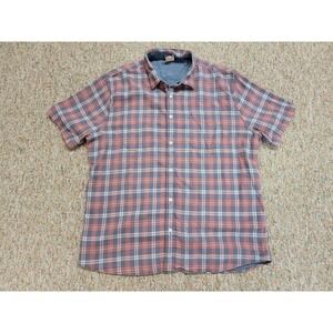 Faherty‎ Shirt Mens 2XL Multi Plaid Reversible Blue Button Down Preppy Casual